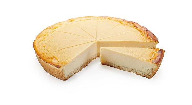 Cheesecake, sliced